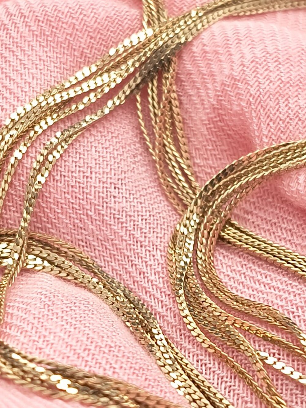 Vintage Signed Trifari 6 Multi Strand Gold Tone Necklace